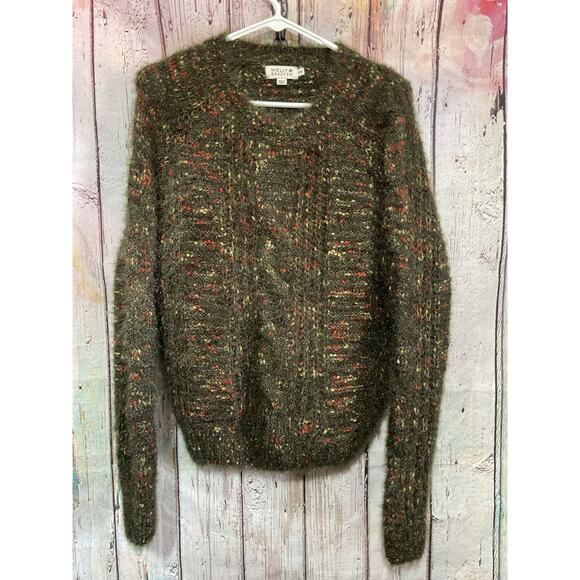 NEW Molly Bracken Olive Green Multi Size S/M Sweater Fuzzy Knit - Picture 11 of 11